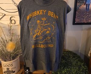 Gray Graphic Sleeveless Top